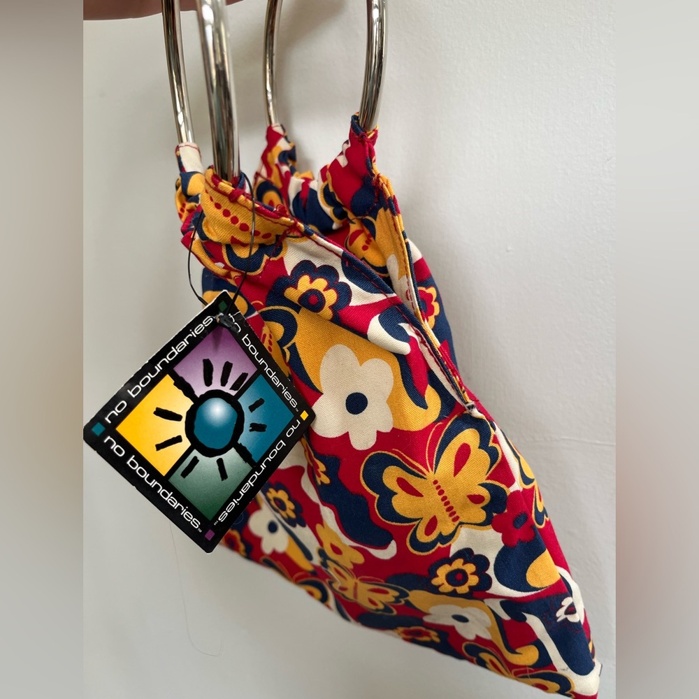 Y2K Deadstock No Boundaries Funky Handbag | Primary Colors + Silver Ring Handles - Picture 2 of 5